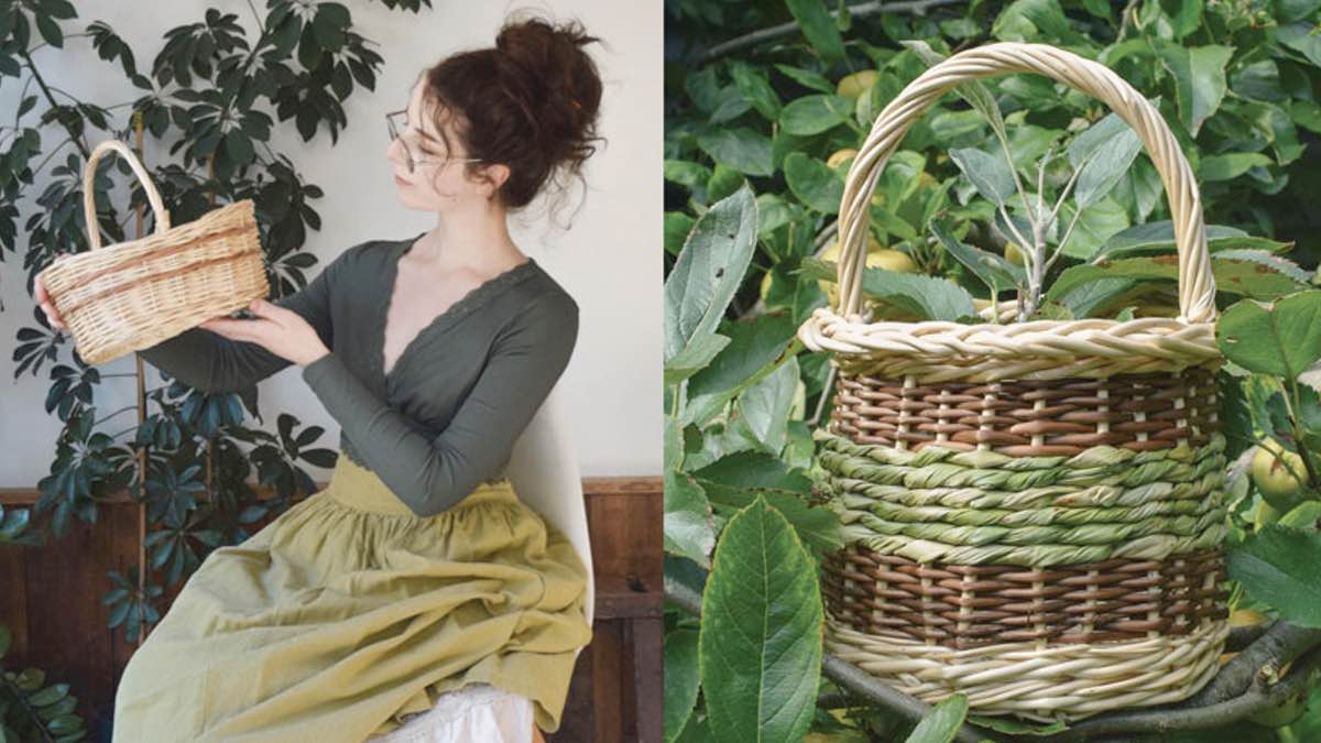 Oval basketry workshop with woven woodland