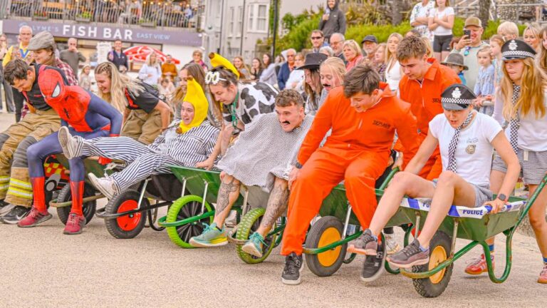 Lyme regis wacky wheelbarrow race