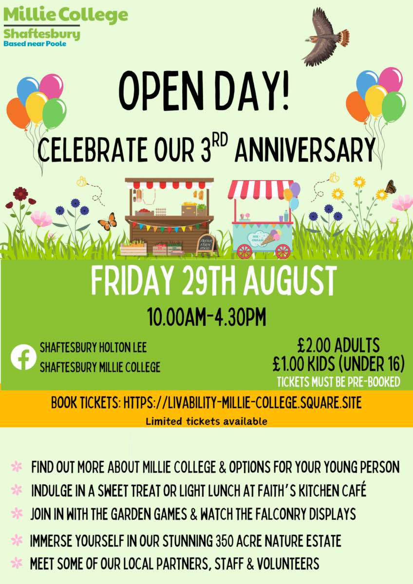 Millie College Celebration Open Day @ Holton Lee