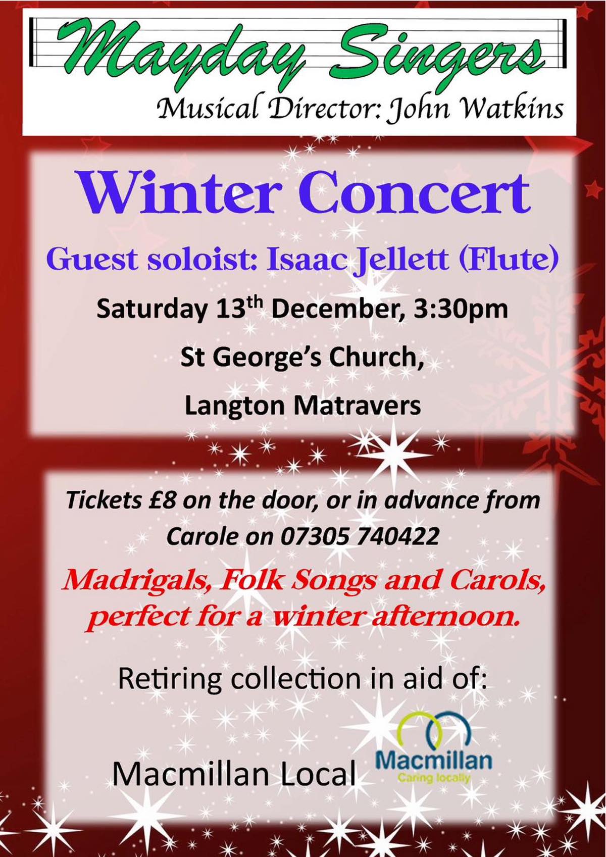 Mayday Singers Winter Concert at St George’s Church